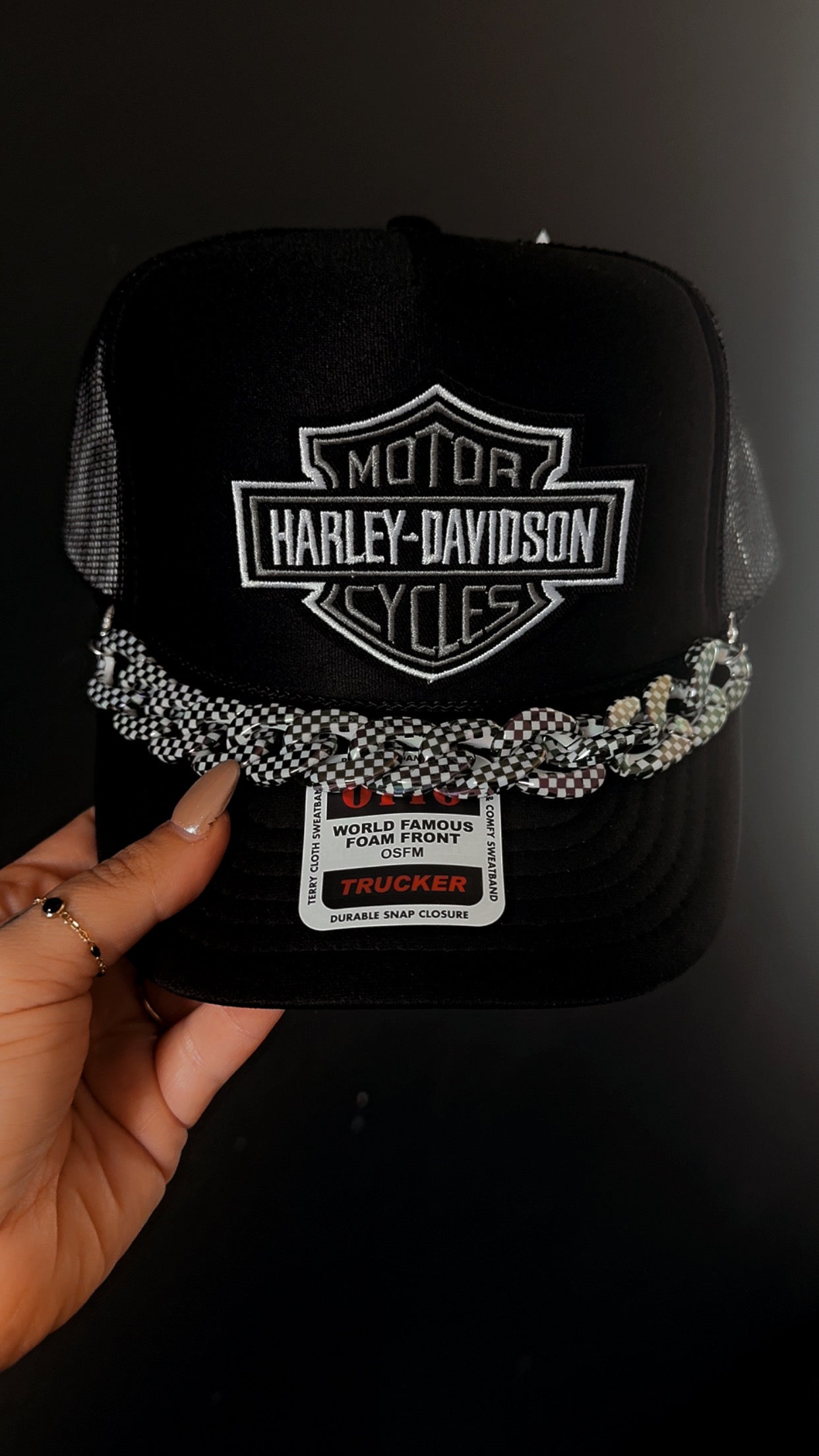 Black and gray HD w check chain preorder