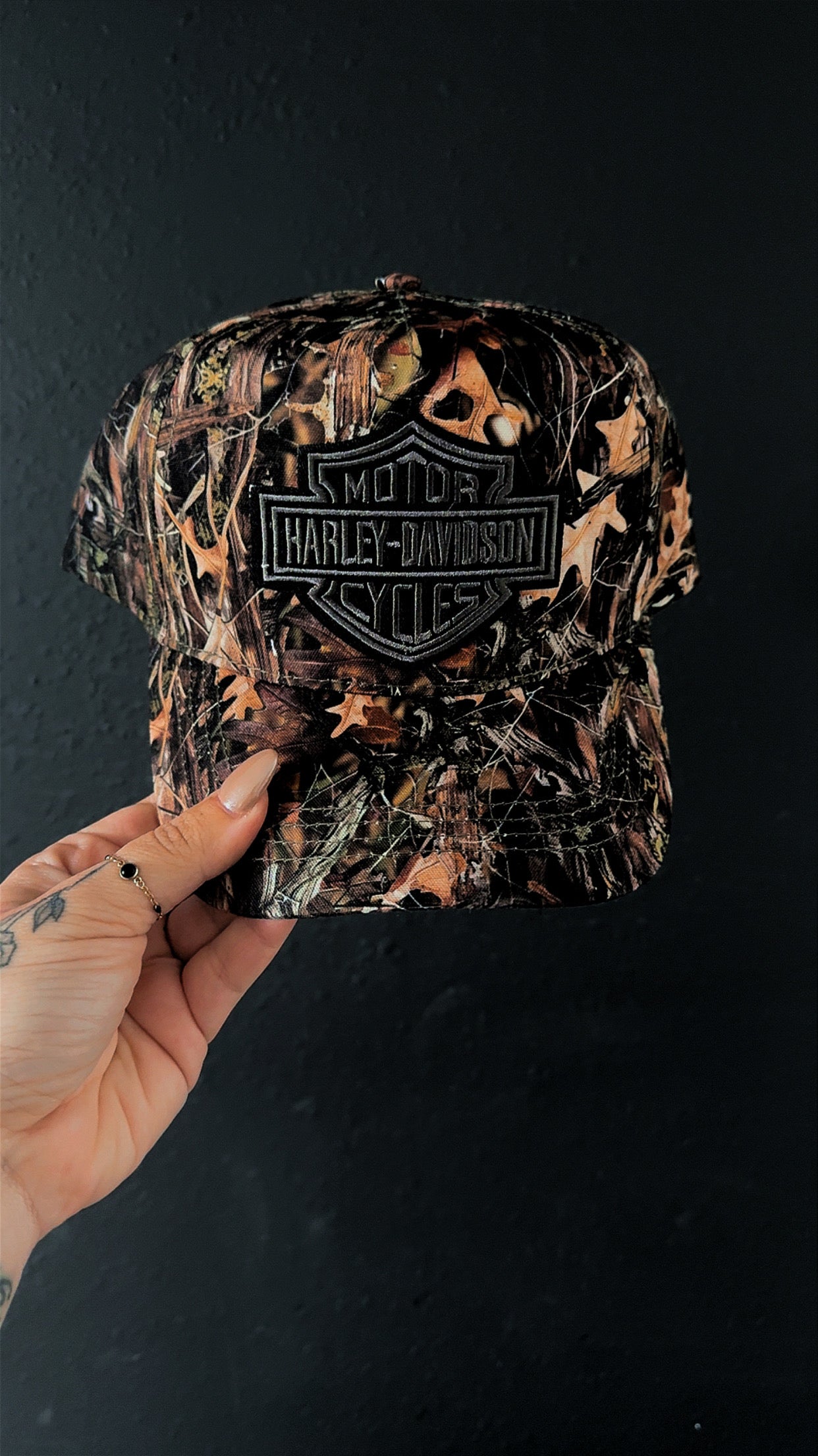 Dark camo trucker